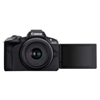 Mirrorless Cameras - Canon EOS R50 + RF-S 18-45mm F4.5-6.3 IS STM (Black) - buy today in store and with delivery