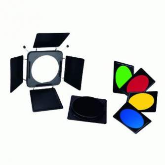 Discontinued - Linkstar Barndoors LFA-BD + 4 Color Filters + Honeycomb Grid