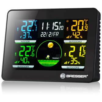 Meteoroloģiskās stacijas - BRESSER Thermo Hygro Quadro NLX - Thermo-/Hygrometer with 3 outdoor sensors - ātri pasūtīt no ražotāja