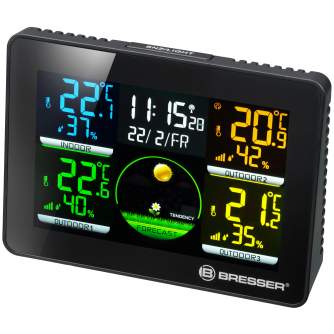 Meteoroloģiskās stacijas - BRESSER Thermo Hygro Quadro NLX - Thermo-/Hygrometer with 3 outdoor sensors - ātri pasūtīt no ražotāja