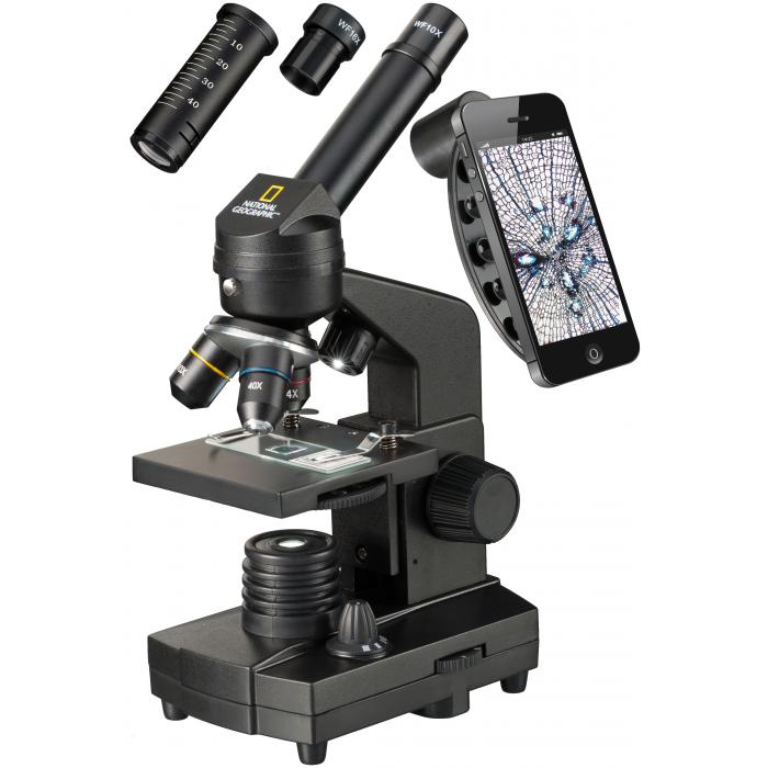 Microscopes - Bresser NATIONAL GEOGRAPHIC 40x-1280x Microscope with Smartphone holder - quick order from manufacturer