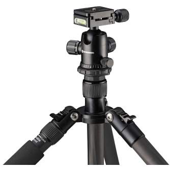 Photo Tripods - BRESSER BR-2504X8C-B1 Carbon Camera Tripod also usable as Monopod or Ground Level Tripod - quick order from manufacturer