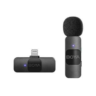 Bezvadu piespraužamie mikrofoni - Boya Ultra Compact Wireless Microphone BY-V1 Lightning V2.0 - perc šodien veikalā un ar piegādi