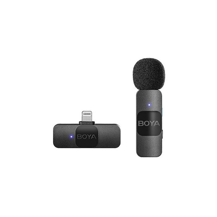 Bezvadu piespraužamie mikrofoni - Boya Ultra Compact Wireless Microphone BY-V1 Lightning V2.0 - perc šodien veikalā un ar piegādi