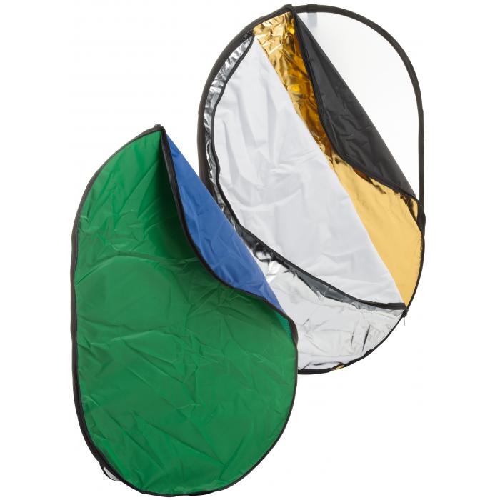 Foldable Reflectors - BRESSER BR-TR2 7 in 1 collapsible Diffuser, collapsible Reflector & collapsible Background 90x120cm - quick order from manufacturer