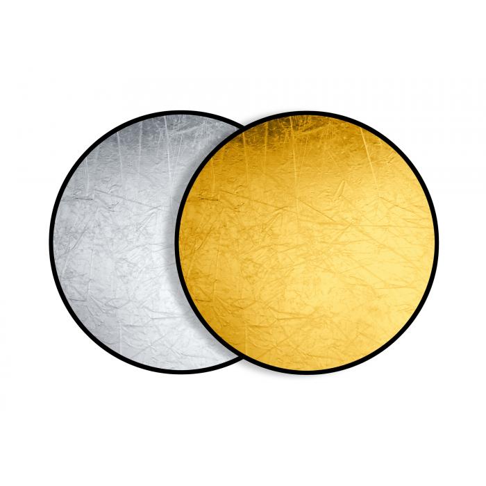 Foldable Reflectors - BRESSER BR-TR5 2-in-1 collapsible Reflector gold/silver 110cm round - quick order from manufacturer