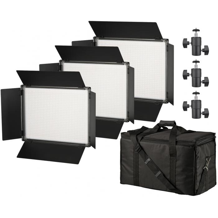 LED Gaismas paneļi - BRESSER SH-1200A Bi-Color LED Panel Lights Set of 3 Pieces - ātri pasūtīt no ražotāja