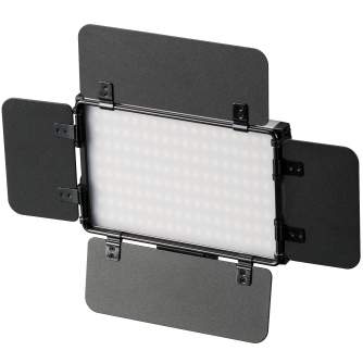 LED панели - BRESSER PT Pro 15B-II Bi-Colour LED Video Light with Barndoors, Accumulator and Case - быстрый заказ от производите