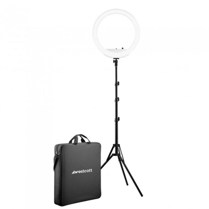 LED Light Set - Westcott 18” Bi-Color LED Ring Light Kit with Batteries and Stand - quick order from manufacturer