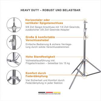 Boom statīvi - Walimex pro lampu statīvs 270 cm Heavy Duty - ātri pasūtīt no ražotāja