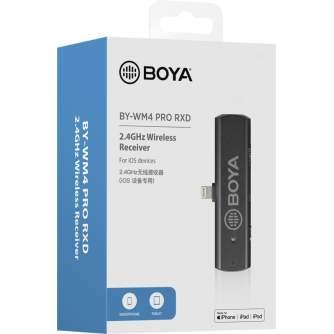 Wireless Lavalier Microphones - BOYA BY-WM4 PRO RXD / 2.4G WIRELESS PLUG-IN RECEIVER / FOR IOS DEVICES BY-WM4 PRO RXD - quick order from manufacturer