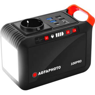 Portatīvie saules paneļi un spēkstacijas - AgfaPhoto POWERCUBE 100Pro Portable Power Generator - быстрый заказ от производителя