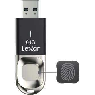 Zibatmiņas - LEXAR JUMPDRIVE FINGERPRINT (USB 3.0) 64GB LJDF35-64GBBK - ātri pasūtīt no ražotāja