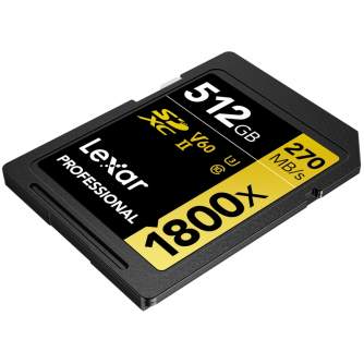 Memory Cards - LEXAR PRO 1800X SDXC U3 (V60) UHS-II R270/W180 512GB LSD1800512G-BNNNG - quick order from manufacturer