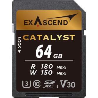 Memory Cards - Exascend 64GB Catalyst UHS-I SDXC V30 170 MB/s 140 MB/s Memory Card EX64GSDU1 - quick order from manufacturer
