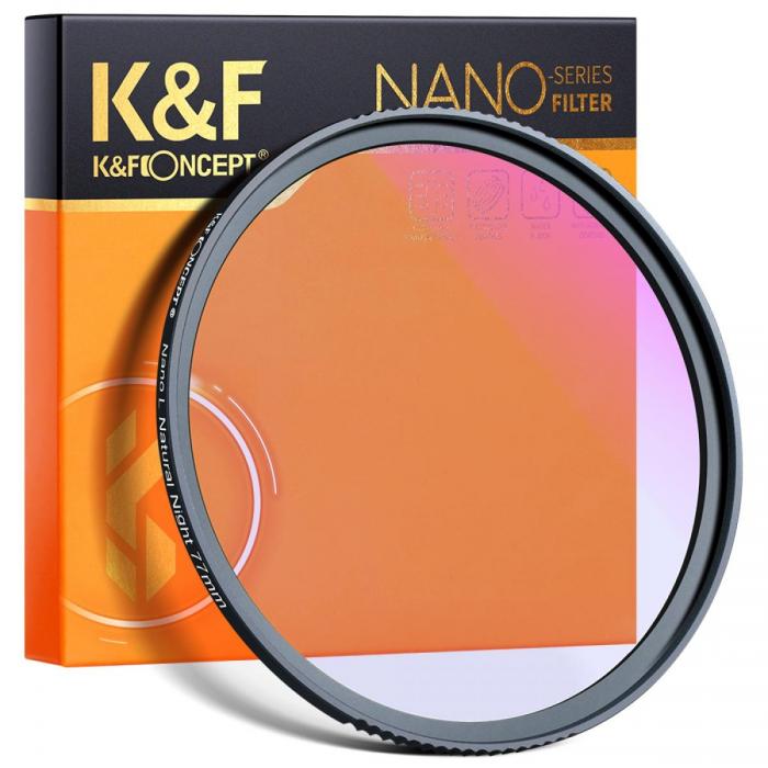 Night Filters - K&F Concept 82mm XK44 Natural Night Filter, HD, Waterproof, Anti Scratch, Green Coated KF01.1126 - быстрый заказ