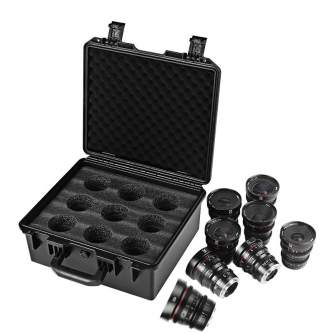 Kietas kelioninis dėklas - Meike Cine Lens 9-Lens Case 9-LENS CASE - быстрый заказ от производителя