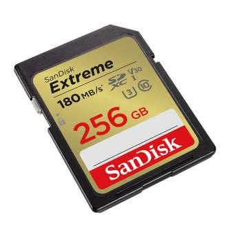 Memory Cards - SANDISK EXTREME SDXC 256 GB 180/130 MB/s UHS-I U3 memory card (SDSDXVV-256G-GNCIN) - buy today in store and with delivery