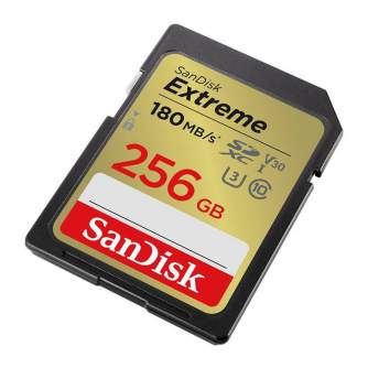 Memory Cards - SANDISK EXTREME SDXC 256 GB 180/130 MB/s UHS-I U3 memory card (SDSDXVV-256G-GNCIN) - buy today in store and with delivery