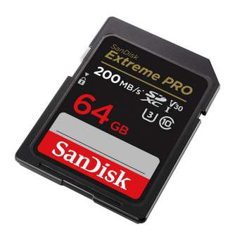 Memory Cards - SANDISK EXTREME PRO SDXC 64GB 200/90 MB/s UHS-I U3 memory card (SDSDXXU-064G-GN4IN) - quick order from manufacturer