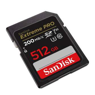 Memory Cards - SANDISK EXTREME PRO SDXC 512GB 200/140 MB/s UHS-I U3 memory card (SDSDXXD-512G-GN4IN) - quick order from manufacturer