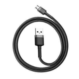 Kabeļi - Baseus Cafule Micro USB cable 1.5A 2m (Gray + Black) CAMKLF-CG1 - ātri pasūtīt no ražotāja