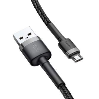 Kabeļi - Baseus Cafule Micro USB cable 1.5A 2m (Gray + Black) CAMKLF-CG1 - ātri pasūtīt no ražotāja