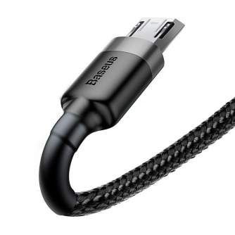 Kabeļi - Baseus Cafule Micro USB cable 1.5A 2m (Gray + Black) CAMKLF-CG1 - ātri pasūtīt no ražotāja