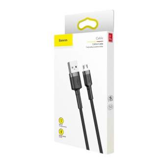 Kabeļi - Baseus Cafule Micro USB cable 1.5A 2m (Gray + Black) CAMKLF-CG1 - ātri pasūtīt no ražotāja