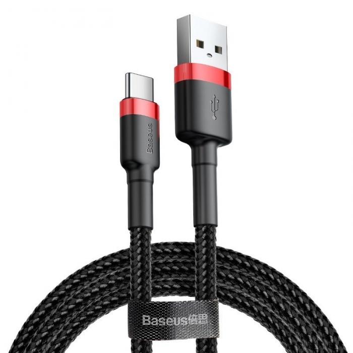 Cables - Baseus Cafule cable USB-C 3A 1m (Red+Black) CATKLF-B91 - quick order from manufacturer