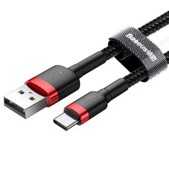 Kabeļi - Baseus Cafule cable USB-C 3A 1m (Red+Black) CATKLF-B91 - ātri pasūtīt no ražotāja