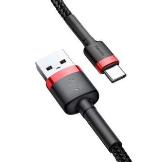 Kabeļi - Baseus Cafule cable USB-C 3A 1m (Red+Black) CATKLF-B91 - ātri pasūtīt no ražotāja