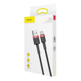 Kabeļi - Baseus Cafule cable USB-C 3A 1m (Red+Black) CATKLF-B91 - ātri pasūtīt no ražotāja