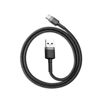 Kabeļi - Baseus Cafule cable USB-C 3A 1m (Gray+Black) CATKLF-BG1 - ātri pasūtīt no ražotāja