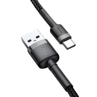 Kabeļi - Baseus Cafule cable USB-C 3A 1m (Gray+Black) CATKLF-BG1 - ātri pasūtīt no ražotāja