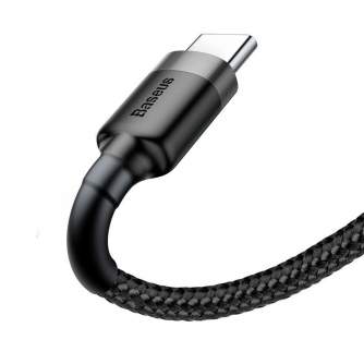 Kabeļi - Baseus Cafule cable USB-C 3A 1m (Gray+Black) CATKLF-BG1 - ātri pasūtīt no ražotāja