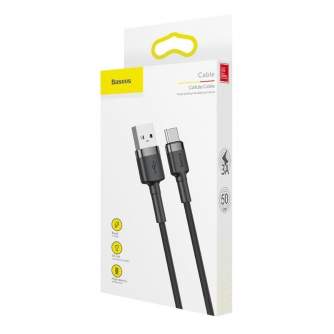 Kabeļi - Baseus Cafule cable USB-C 3A 1m (Gray+Black) CATKLF-BG1 - ātri pasūtīt no ražotāja