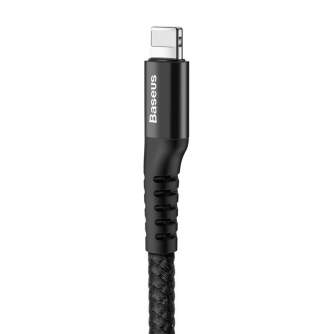 Kabeļi - Baseus Spring-loaded cable Lightning 1m 2A (black) CALSR-01 - ātri pasūtīt no ražotāja