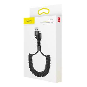 Kabeļi - Baseus Spring-loaded cable Lightning 1m 2A (black) CALSR-01 - ātri pasūtīt no ražotāja