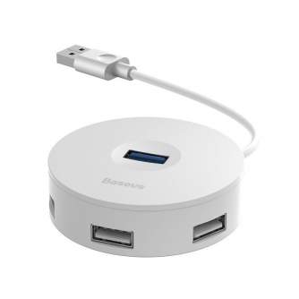 Docks & HUB - Baseus Hub 4in1 USB to USB 3.0 + 3x USB 2.0 15cm (White) CAHUB-F02 - быстрый заказ от производителя