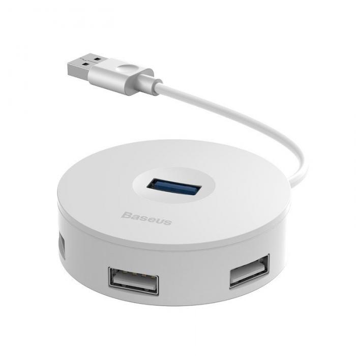 Новые товары - Baseus Hub 4in1 USB to USB 3.0 + 3x USB 2.0 15cm (White) CAHUB-F02 - быстрый заказ от производителя