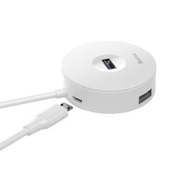 New products - Baseus Hub 4in1 USB to USB 3.0 + 3x USB 2.0 15cm (White) CAHUB-F02 - quick order from manufacturer