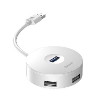 Sortimenta jaunumi - Baseus Hub 4in1 USB to USB 3.0 + 3x USB 2.0 15cm (White) CAHUB-F02 - ātri pasūtīt no ražotāja