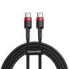 Kabeļi - Baseus Cafule Cable USB-C PD 2.0 QC 3.0 60W 2m (Black+Red) CATKLF-H91 - ātri pasūtīt no ražotājaKabeļi - Baseus Cafule Cable USB-C PD 2.0 QC 3.0 60W 2m (Black+Red) CATKLF-H91 - ātri pasūtīt no ražotāja