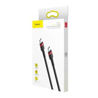 Cables - Baseus Cafule Cable USB-C PD 2.0 QC 3.0 60W 2m (Black+Red) CATKLF-H91 - quick order from manufacturer