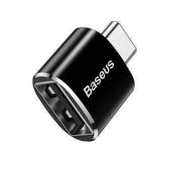 Sortimenta jaunumi - Baseus USB to USB Type-C Adapter 2.4A (Black) CATOTG-01 - ātri pasūtīt no ražotāja