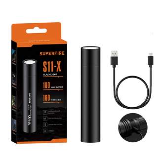 Lukturi - Superfire Mini flashlight Supfire S11-X, 700lm, USB S11-X(black) - ātri pasūtīt no ražotāja