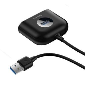 Sortimenta jaunumi - Baseus Square Round USB Adapter, HUB USB 3.0 to 1x USB 3.0 + 3x USB 2.0.1m (Black) CAHUB-AY01 - ātri pasūtīt no ražotāja