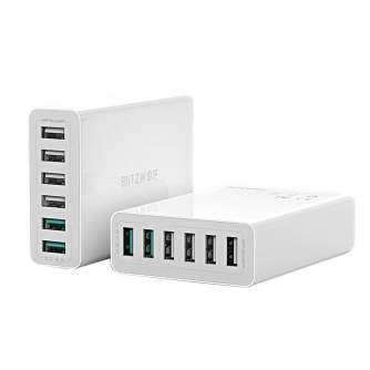 Wall charger - Charger 6x USB Blitzwolf BW-S15, QC 3.0, 60 W (white) BW-S15 EU - quick order from manufacturer