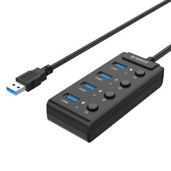 Docks & HUB - Orico USB 3.0. Hub with switches, 5x USB (black) W9PH4-U3-V1-BK-BP - quick order from manufacturer